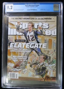 2015 Sports Illustrated Tom Brady Newsstand No Mailing Label CGC 9.2 White Pages - Picture 1 of 5