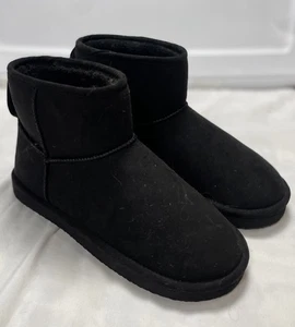 H&M warm gefütterte schwarze Winterstiefel Damengröße 8 Wildlederimitat Schuhe - Bild 1 von 10