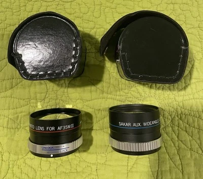 Sakar Camera Lenses (set of 2) Aux Telephoto and Aux Wideangle for AF35MII wCase - Image 1 of 4