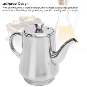 Stainless Steel Oil Pot Oil Container Versatile With Mesh Strainer For Kitc New - Picture 1 of 24