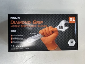 50x KINGFA Grip Einweghandschuhe Nitril extra stark latexfrei orange M-XL - Bild 1 von 7