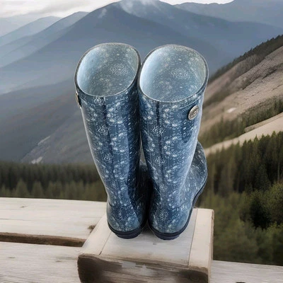 Botas UGG Shaye Bandana Paisley 'Denim Azul Cinza Chuva Forro Impermeável Feminino 6 - Imagem 1 de 4