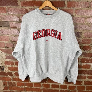 Nike Georgia Bulldogs Sweatshirt Mens Large Gray NCAA College Football Crewneck - Picture 1 of 7