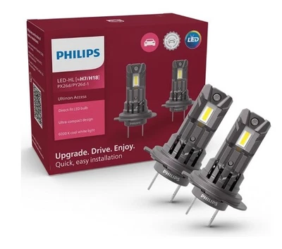 Philips H7/H18 Ultinon Access LED 6000K Car Headlight Bulbs NEW 11972U2500CX - Image 1 of 3