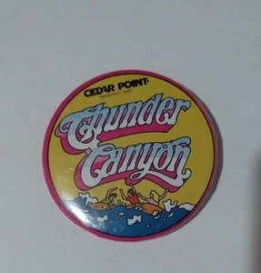 Vintage Sandusky Ohio Cedar Point Thunder Canyon 90’s Button RARE 🎢🎢🎢🎢🎢 - Bild 1 von 3