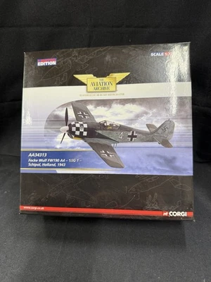 Corgi Aviation Archive 1/72 Diecast Focke Wulf Fw190 A4 1/JG1 Holland AA34313 - Image 1 of 4