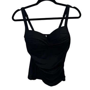 Sea Level Women's Twist Front Tankini Top Black Size 8 - Picture 1 of 5