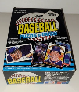 1985 MLB BASEBALL Puzzle & Cards FRENCH CANADA Donruss EMPTY WAX PACK CARD BOX - Picture 1 of 10
