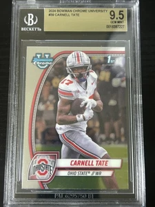2024 Bowman University Chrome Carnell Tate Ohio State Rookie BGS 9.5 Gem Mint - Picture 1 of 2