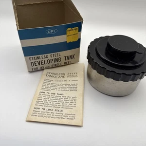 UPI Stainless Steel Film Processing Developing Tank & 35mm Reel Vintage - Bild 1 von 14