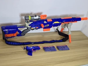 Paquete de pistola Nerf rifle de francotirador Longstrike con mira telescópica Modulus + Snapfire + dardos - Imagen 1 de 11