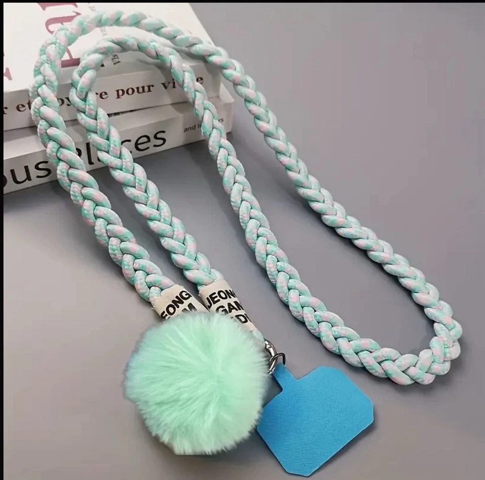 Lange Handykette- Blau und Weiß -Lanyard- Umhänge Band-Anti-Verlust 120 cm - Bild 1 von 1