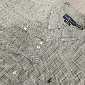 Camicia abito Ralph Lauren XXL 18 vestibilità classica verde a quadri cotone pony LS EC - Foto 1 di 6