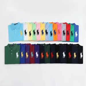 NEW Classic Men B Big Pony Varsity Polo Shirt Short Sleeve Mesh Shirt S - 2XL - Picture 1 of 46