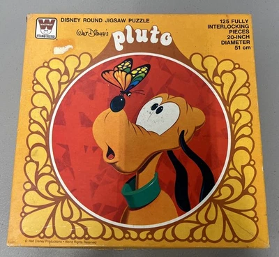 Pluto Disney Whitman 125 Piece Round Jigsaw Puzzle 20" Complete With All Pieces - Image 1 of 4