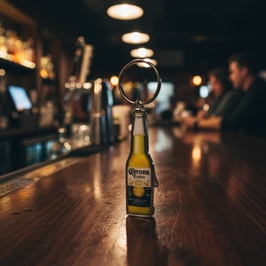Corona Schlüsselanhänger Flaschenöffner  Schlüsselring Flasche Gläser NEU - Bild 1 von 1