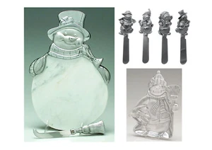 2004 Lenox Yuletide Silver-plate Hors d'Ouvre Set (Board, Tray, Spreaders) - Picture 1 of 4