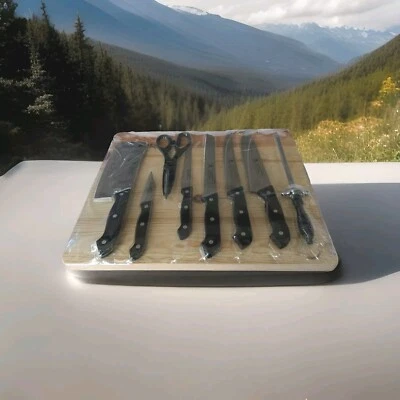 Set 9-tlg Messerset mit Schneidebrett Messer Küchenmesser Schere - Bild 1 von 4