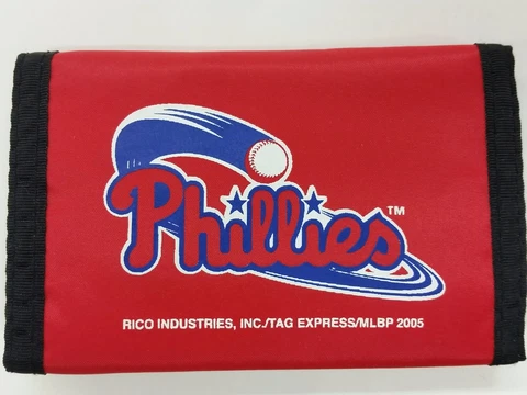 MLB Philadelphia Phillies Nylon Tri-Fold Wallet, NEW Cover