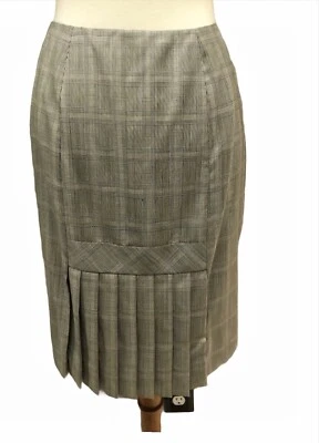 Шерстяная юбка-карандаш Dana Buchman в клетку со складками на спине размер 10 P - Изображение 1 из 4