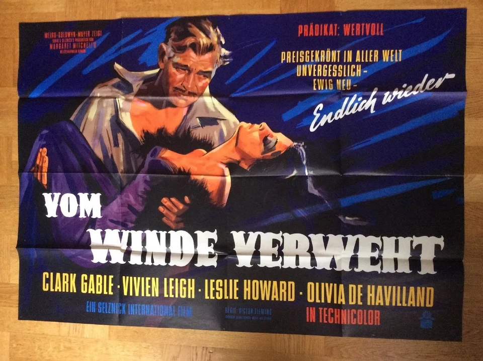 Vom Winde verweht (A0-Kinoplakat ´62) - Clark Gable / Vivien Leigh - Bild 1 von 1