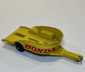 Matchbox Rare Honda Motor Cycle Trailer England Lesney Vintage Original Yellow - Picture 1 of 6