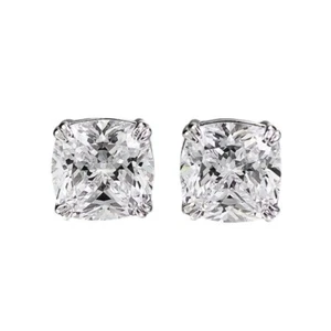 Solid 925 Sterling Silver 9x9mm Carbon Stone Square Stud Earring IE25 - Picture 1 of 7