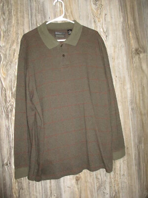 Marc Edwards men's pullover plaid long sleeve olive size XL Grunge Dad Rugby - Image 1 of 4