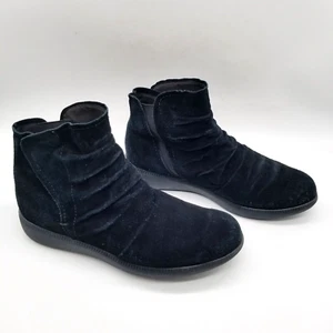 Munro Womens Scout Black Suede Round Toe Pull On Ankle Boots Size 7.5 M - Picture 1 of 7