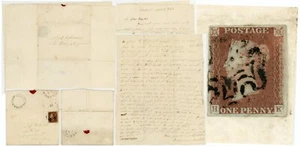 1842 LETTER ANN ROWSKILL to ROWLINSON CLAPHAM LANE GREEN PENNY RED IMPERFORATE - Picture 1 of 7