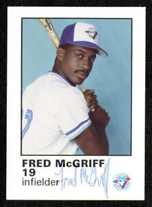 1987 TORONTO BLUE JAYS TEAM ISSUE FRED MCGRIFF AUTOGRAPHED SIGNED FULL RC AUTO