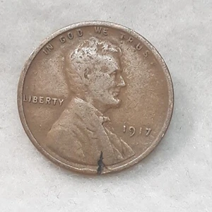 1917 ~ LINCOLN WHEAT CENT ~ F ~ PLANCHET FLAW OBV & REV - Picture 1 of 4