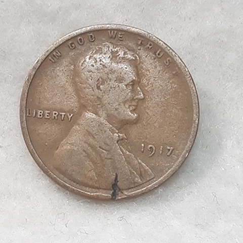 1917 ~ LINCOLN WHEAT CENT ~ F ~ PLANCHET FLAW OBV & REV Cover
