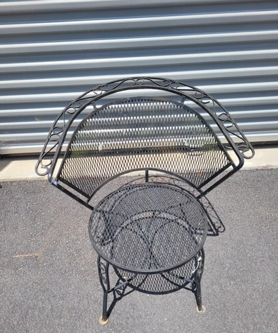 Vintage Black Barrel Back Metal Outdoor Chair Cover