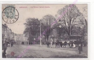 CPA 80000 Amiens Plaza San Denis Animación Transporte Publicite Chocolate Ibasco - Bild 1 von 2