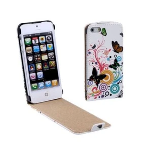 Etui na telefon komórkowy Flip cienkie do telefonu komórkowego iPhone 5 i 5s Motyl Kolorowe - Zdjęcie 1 z 3