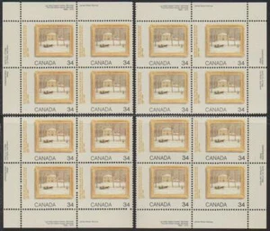 1985 Canada SC# 1076 Montreal Museum of Fine Arts 4 Plate Blocks M-NH Lot# 1796 - Picture 1 of 1