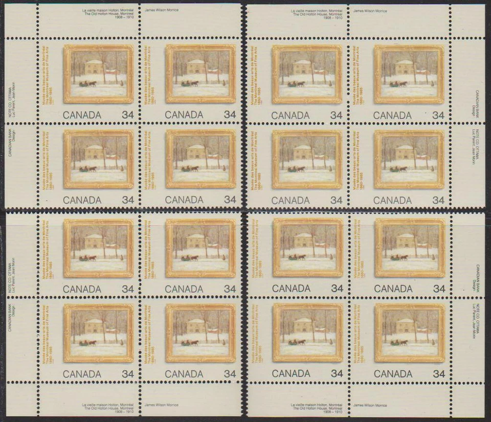 1985 Canada SC# 1076 Montreal Museum of Fine Arts 4 Plate Blocks M-NH Lot# 1796 - Image 1 of 1