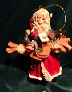 ANTIGUO MUNDO SANTA NAVIDAD ADORNO ÚNICO ADORABLE PASAS LISTO PARA COLGAR - Imagen 1 de 2