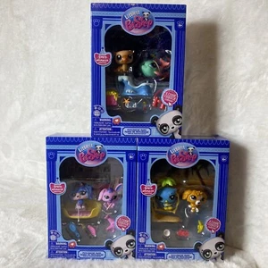 Littlest Pet Shop Series 1 Gen 7 LPS G7 Petfluencer Full Set Of 3 Otter Dolphin