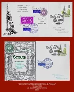 UK Scout Philatelic Exhibition Covers x2 - 10.May.1980 - Baden-Powell House § - Picture 1 of 1