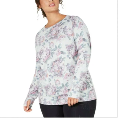 Sudadera floral con cordones talla grande Ideology 100049387WN 1X,2X, 3X NUEVA CON ETIQUETAS $54,50 Foto 1 de 2