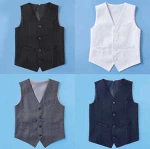 New Kids Child England style Formal Waistcoat Suit Vest Boys Wedding Casual Tops - Picture 1 of 17