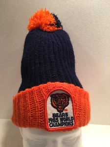 Chicago Bears Super Bowl XX Champs 1985-86 Winter Hat Knit Pom Cap NFL RARE New - Picture 1 of 8