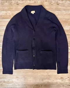 Club Monaco Men’s Shawl Collar Cardigan Sweater Navy 100% Wool Size S Small - Picture 1 of 8