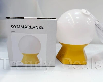 Ikea SOMMARLÅNKE SOMMARLANKE LED Mini Table Lamp, Battery Operated Yellow 4 7/8" - Image 1 of 4