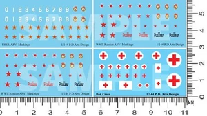 KAMIYA 1/144 WWII USSR AFV Package Water Slide Decals Set - Picture 1 of 1