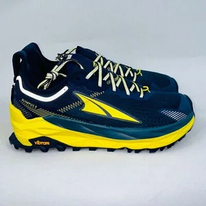 MEN'S ALTRA OLYMPUS 5 NAVY/YELLOW COMFORTABLE ROBUST TRAINING SNEAKERS SIZE 9D - Picture 1 of 5