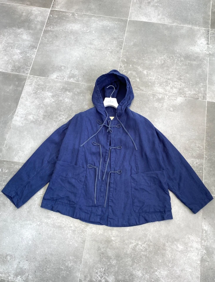 Men's MONITALY USA Linen Lightweight Duffle Chore Utility Coat Jacket Size 34 S - Image 1 of 4