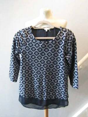 Women's Red herring Navy Blue Floral Combo Shirt Top Blouse UK Size 10 - Image 1 of 3